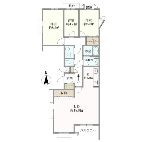 夙川安井町パークハイムの間取図