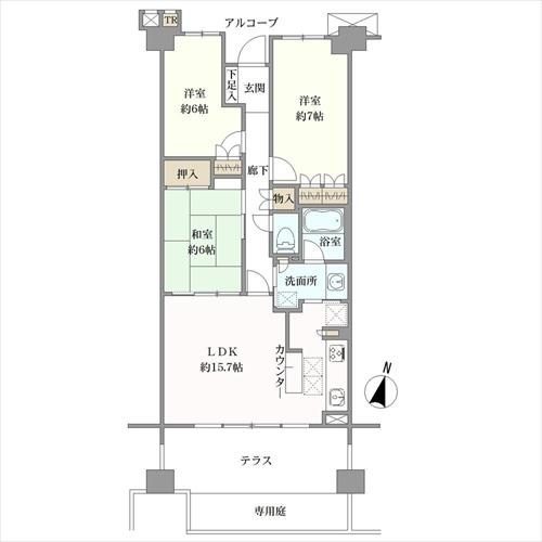 夙川香櫨園コートハウスガーデンコートの間取図