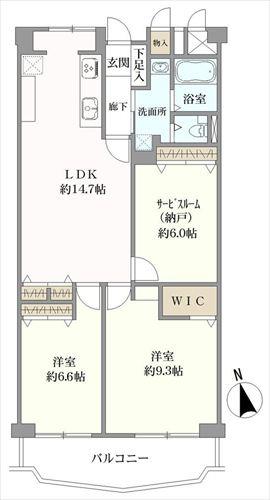 ローズハイツ夙川の間取図