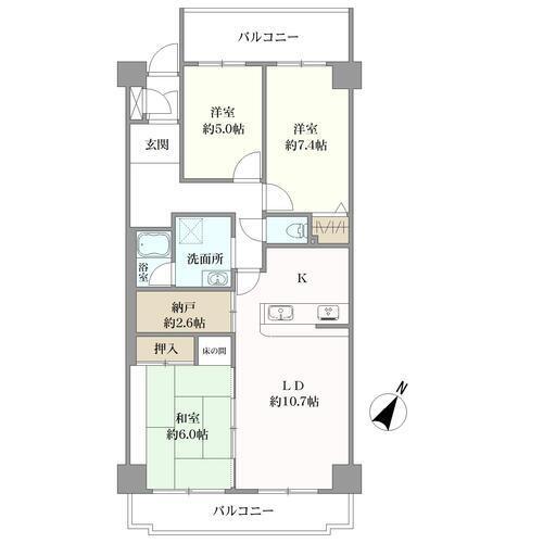 グランドヒル西宮高座台マンションの間取図