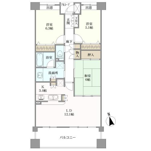 センチュリーヒルズの間取図