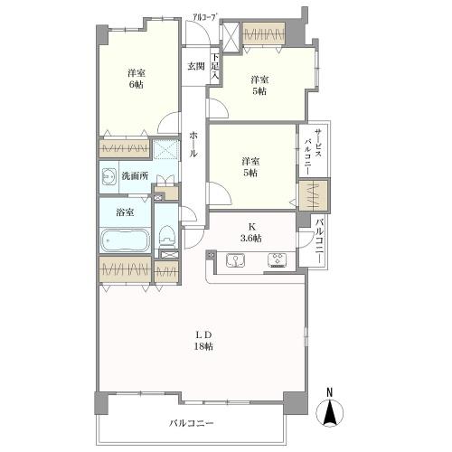 アメニティ六番町の間取図