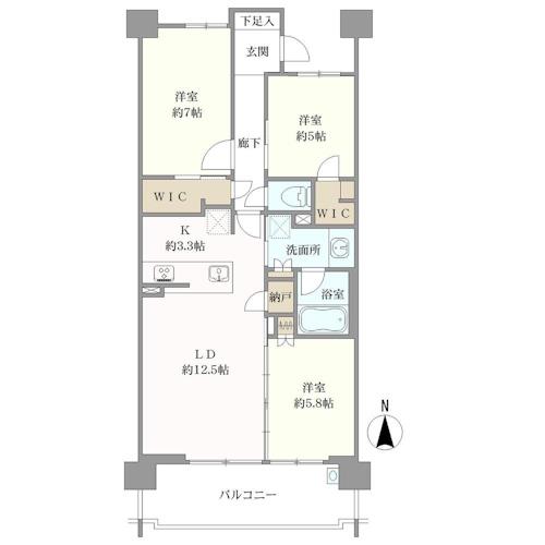 プレティナレジデンス旭丘の間取図
