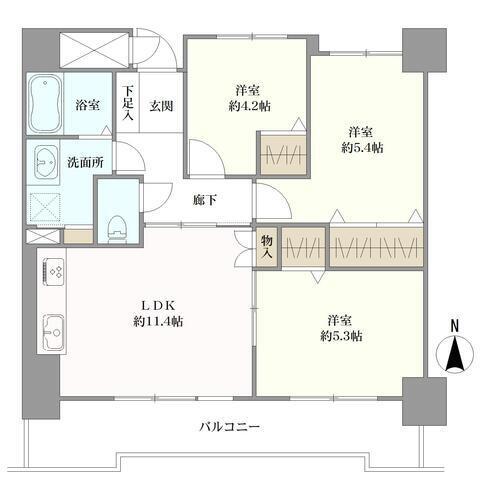 ライオンズシティ東別院の間取図