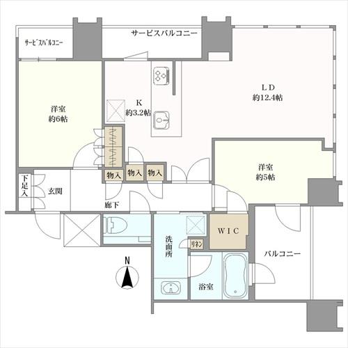 ザ・ファインタワー大手前の間取図