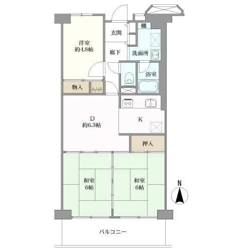 淡路パークハイツ２号館の間取図