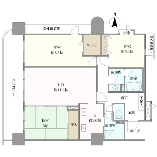 ベル・パークシティ画地ＩＩＩＷＥＳＴ棟の間取図