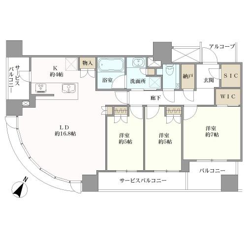 シエリアタワー中之島の間取図