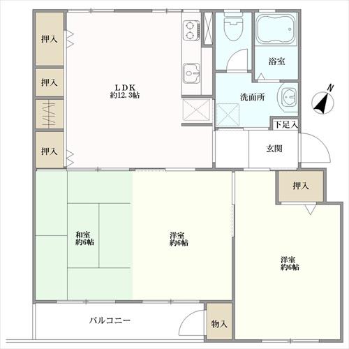 渦ケ森コーポ八号館の間取図