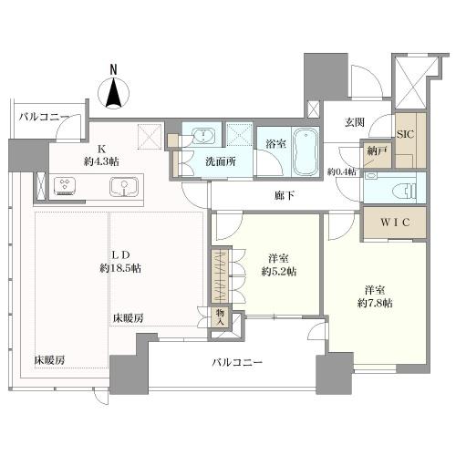 梅田ガーデンレジデンスの間取図
