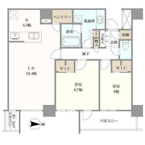 シエリアタワー大阪堀江の間取図
