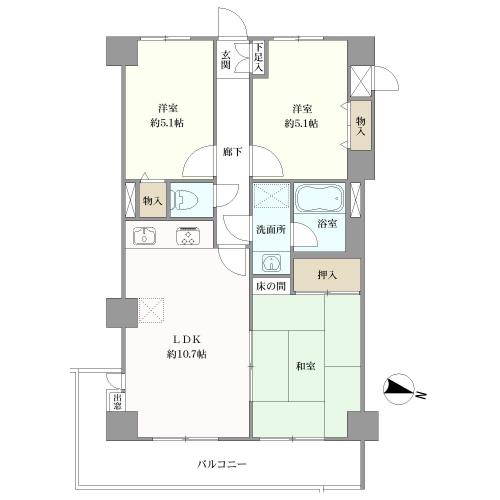 ライオンズマンション川口幸町の間取図