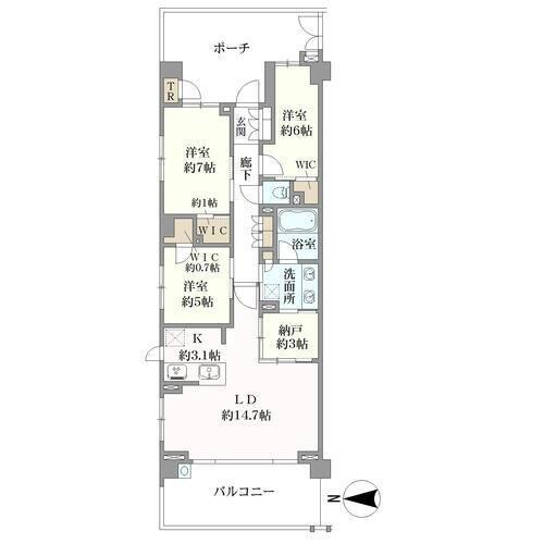 クレストレジデンス横浜ＳＫＹ　ＶＩＥＷ　ＳＨＩＯＭＩＤＡＩの間取図
