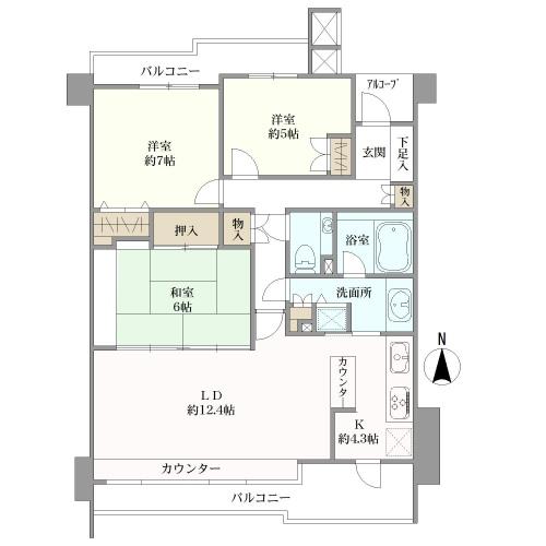 八事月見ケ岡シティハウスセンターガーデンの間取図