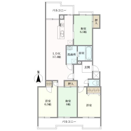 三旺マンション第１石川橋の間取図
