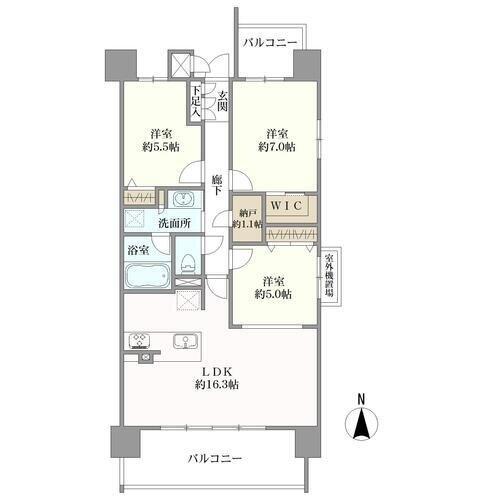 グランザ桜山の間取図