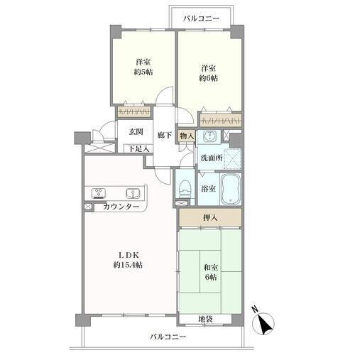 ユーハウス山中の間取図