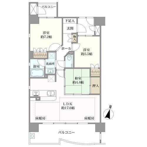 モアグレース妙音通ＩＩの間取図