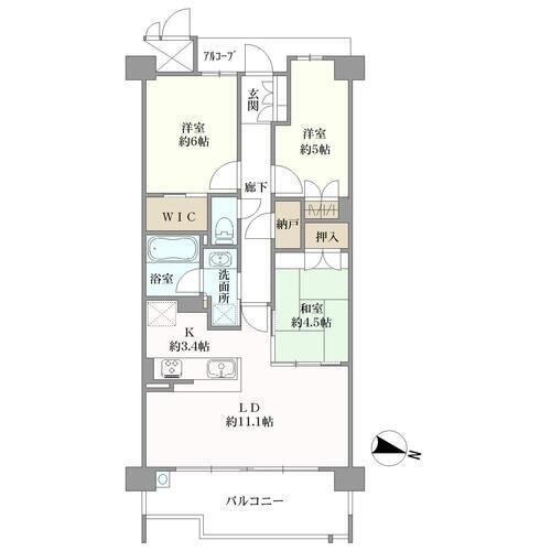 シエリア堺東　三国ケ丘の間取図