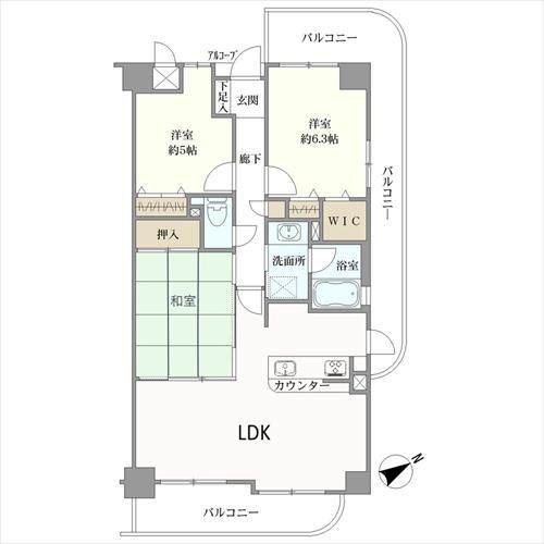 ダイアパレス浜寺諏訪森の間取図
