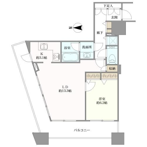 コンシェリア西新宿ＴＯＷＥＲ´Ｓ　ＷＥＳＴの間取図
