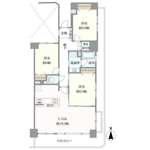ライオンズマンション大倉山新羽町の間取図