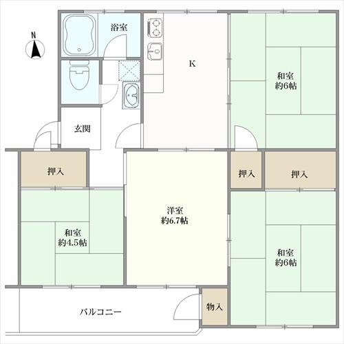 岡本ハイツの間取図