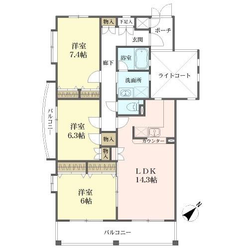 ライフコート山芦屋の間取図