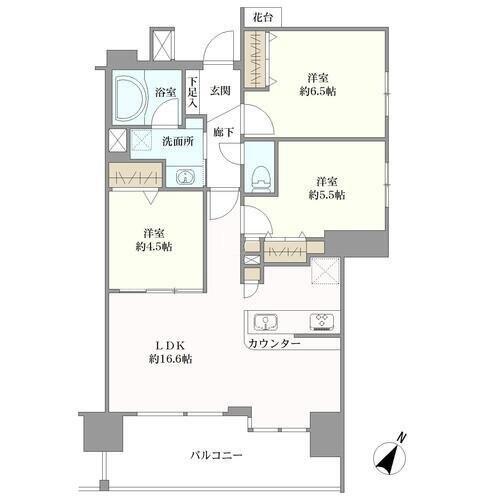 セレッソコート芦屋竹園の間取図