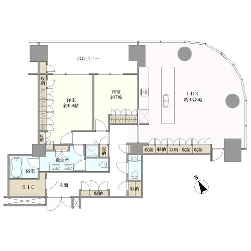 アークヒルズ仙石山レジデンスの間取図