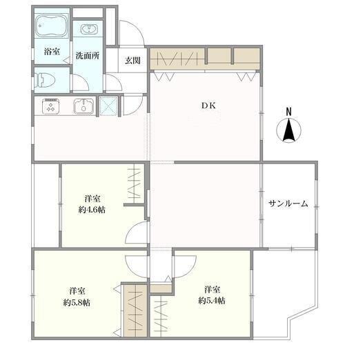 秋津第一団地第壱一弐一の間取図