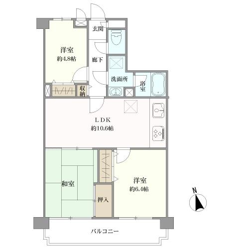 ライオンズマンション小平西の間取図