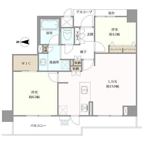 ヴェルビュ大崎　百反通りの間取図