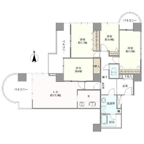 シテヌーブ北千住３０Ａ棟の間取図