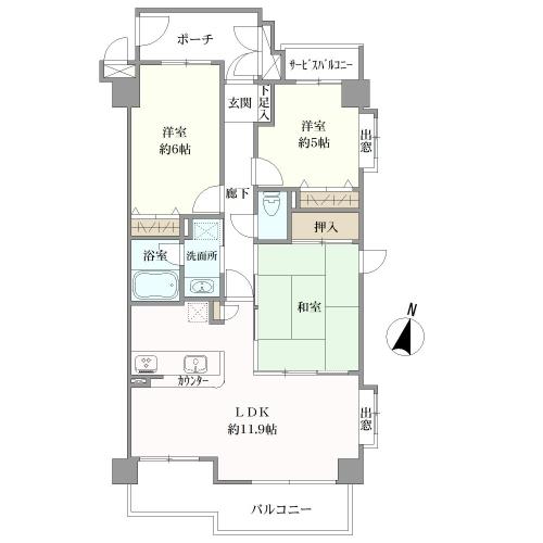 ダイアパレス北浦和の間取図