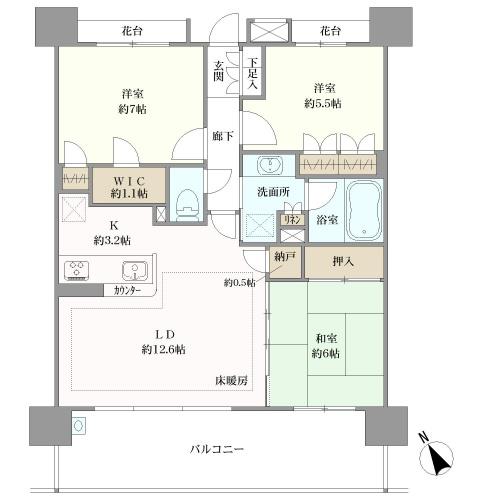 リーデンススクエア上戸田の間取図