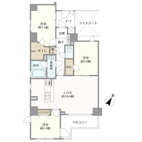 クリオ大通り公園伍番館の間取図