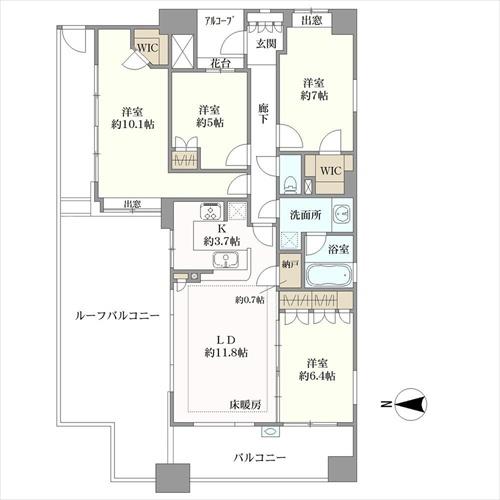 パークスクエア三ツ沢公園の間取図