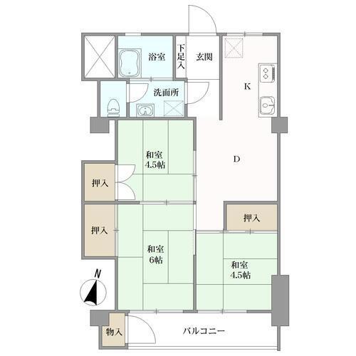 三ツ沢マンションの間取図