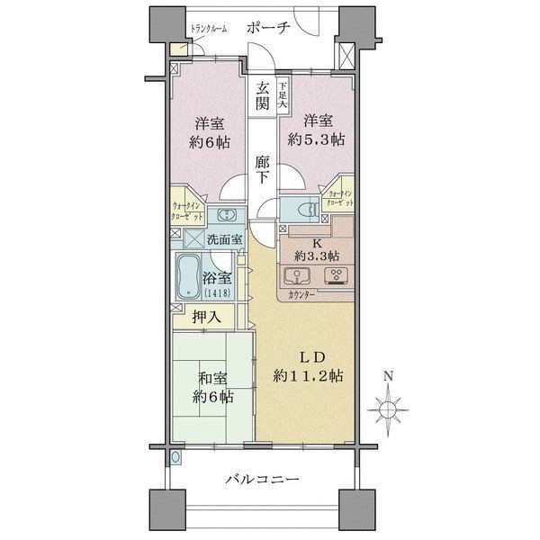 リボンシティレジデンスの間取図