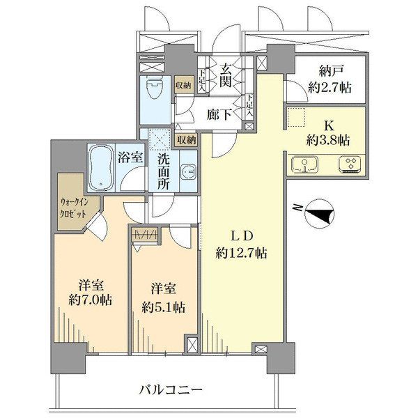 リエトコート武蔵小杉イーストタワーの間取図