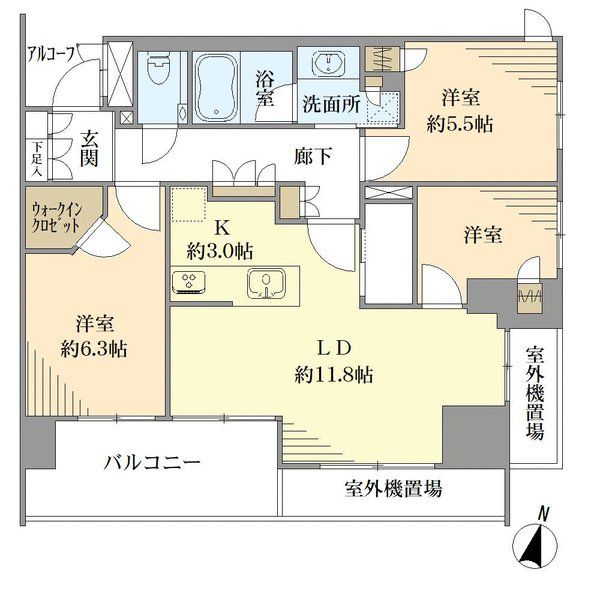 ジオ碑文谷一丁目の間取図