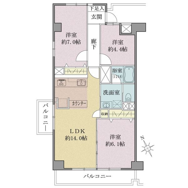マンシヨンニユー目黒の間取図