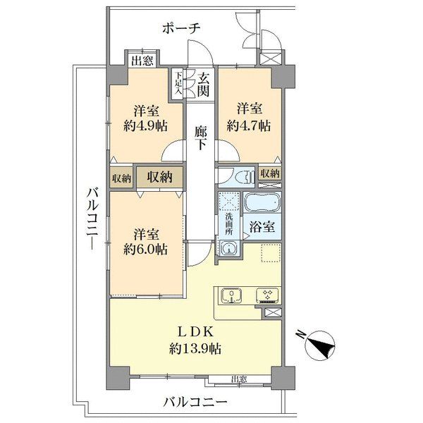 エンゼルハイム東三国の間取図