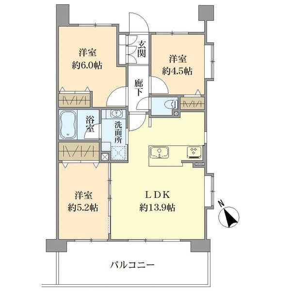 ディアステージ川崎渡田の間取図