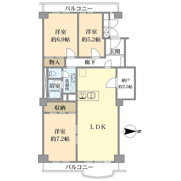 サンライトパストラル壱番街C棟の間取図