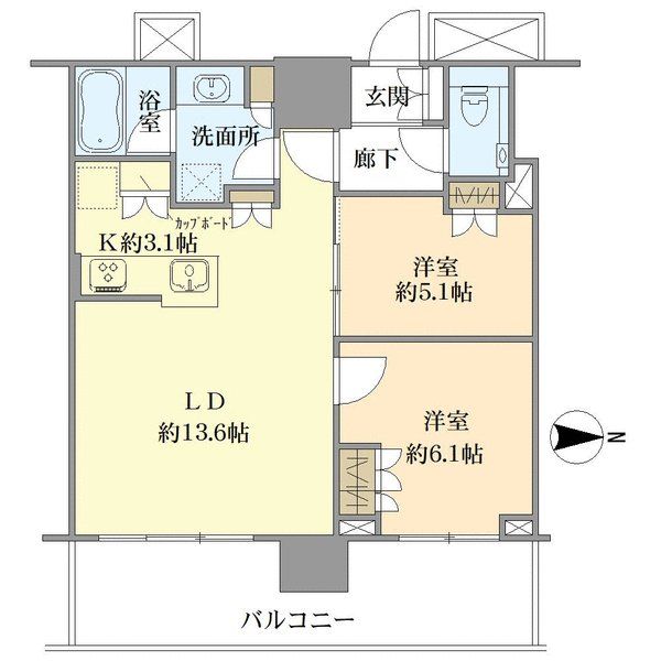 プラウドタワー武蔵小杉の間取図