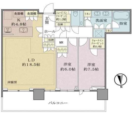 HARUMI FLAG SUN VILLAGE T棟の間取図