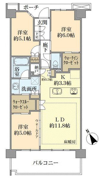 ASUKAYAMA　RESIDENCE　ブライトコートの間取図