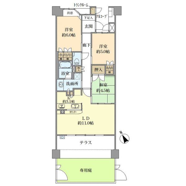 パークナード潮芦屋の間取図